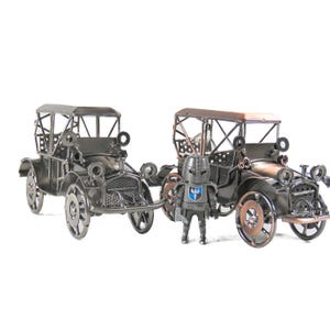 Model Vintage Metal Car Collectible Handmade Iron Sculpture