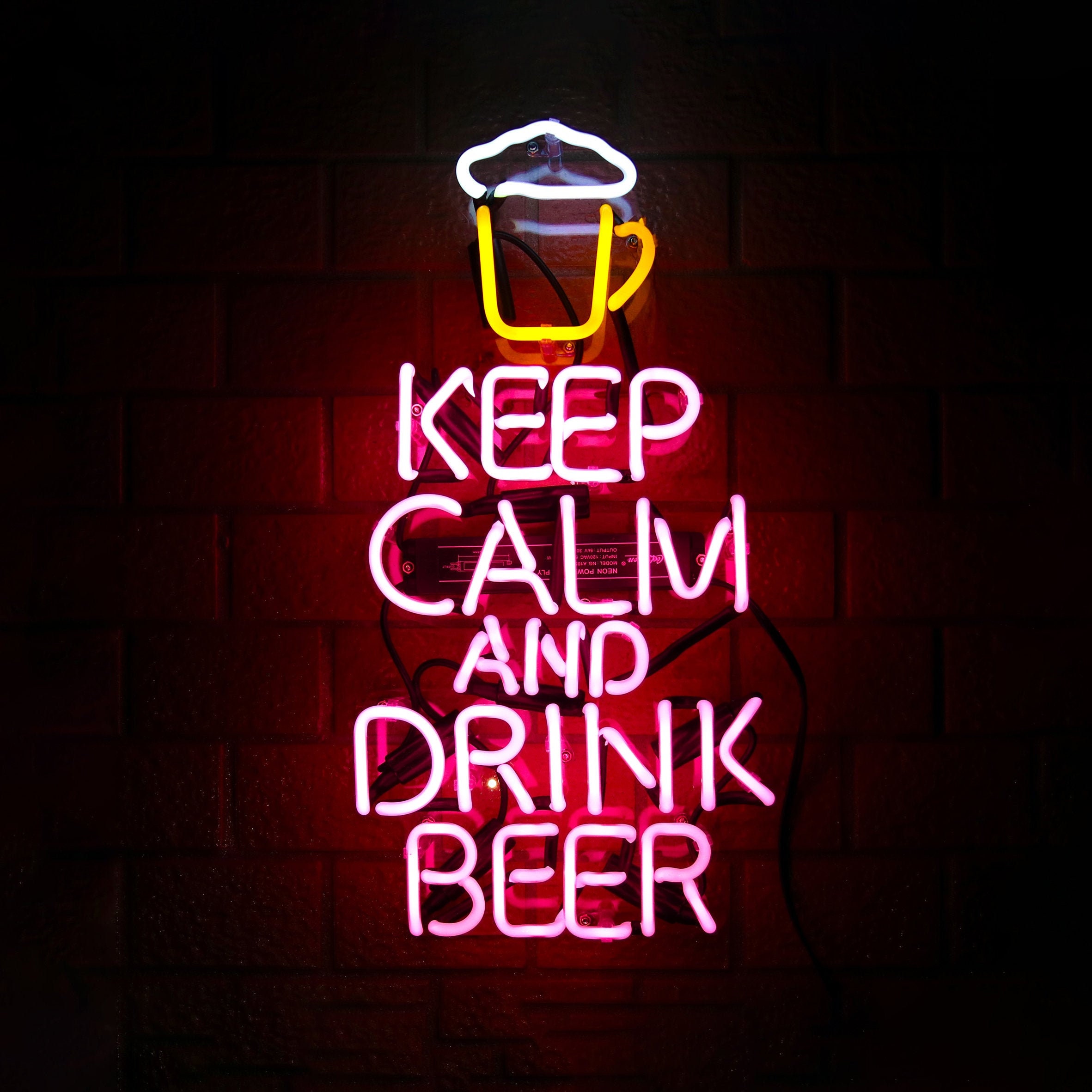 KEEP Calm and Drink Beer Neon Signs Handmade Real Glass for Etsy