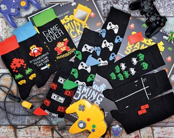 3 Pk Mens Retro Gaming Novedad Calcetines de videojuegos