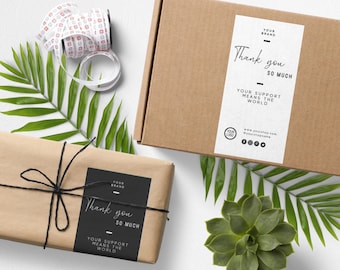 Minimal Box Seal Sticker -Packaging Design, Editable Box Label Template, Printable Packaging Sticker Design, Shipping Label, Mailing Sticker