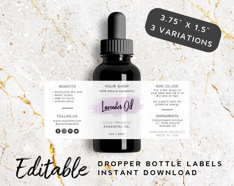 Printable Dropper Bottle Label Template