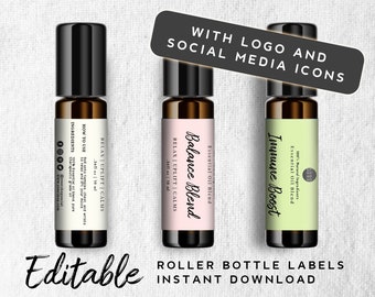 Editable Product Label Template with Logo - Product Packaging Design, DIY Cosmetic Labels, Cosmetic Bottle Label Printable, DIY Bottle Label