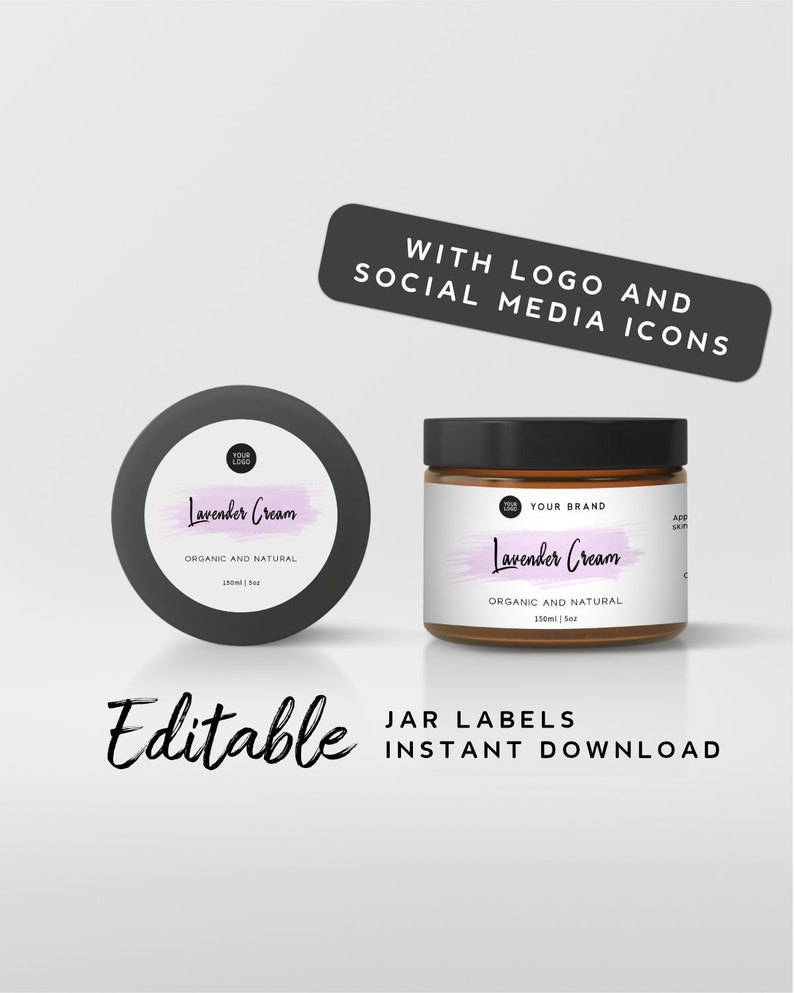 Cosmetic Labels for Jars Custom Product Labels Mason Jar Etsy
