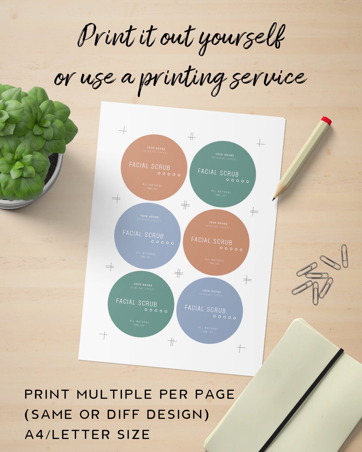 Colorful Circle Label Template - Printable Round Label for Jar Lid ...