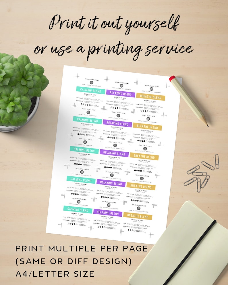 Editable Essential Oil Label Template - Colorful Product Label Design ...