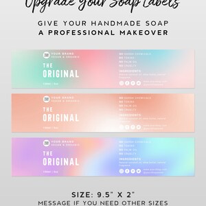 Bar Soap Label Template - Printable Soap Band, Packaging Design ...