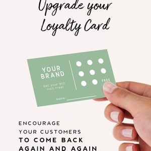 Printable Loyalty Card Template - Modern Rewards Card Green, Simple ...