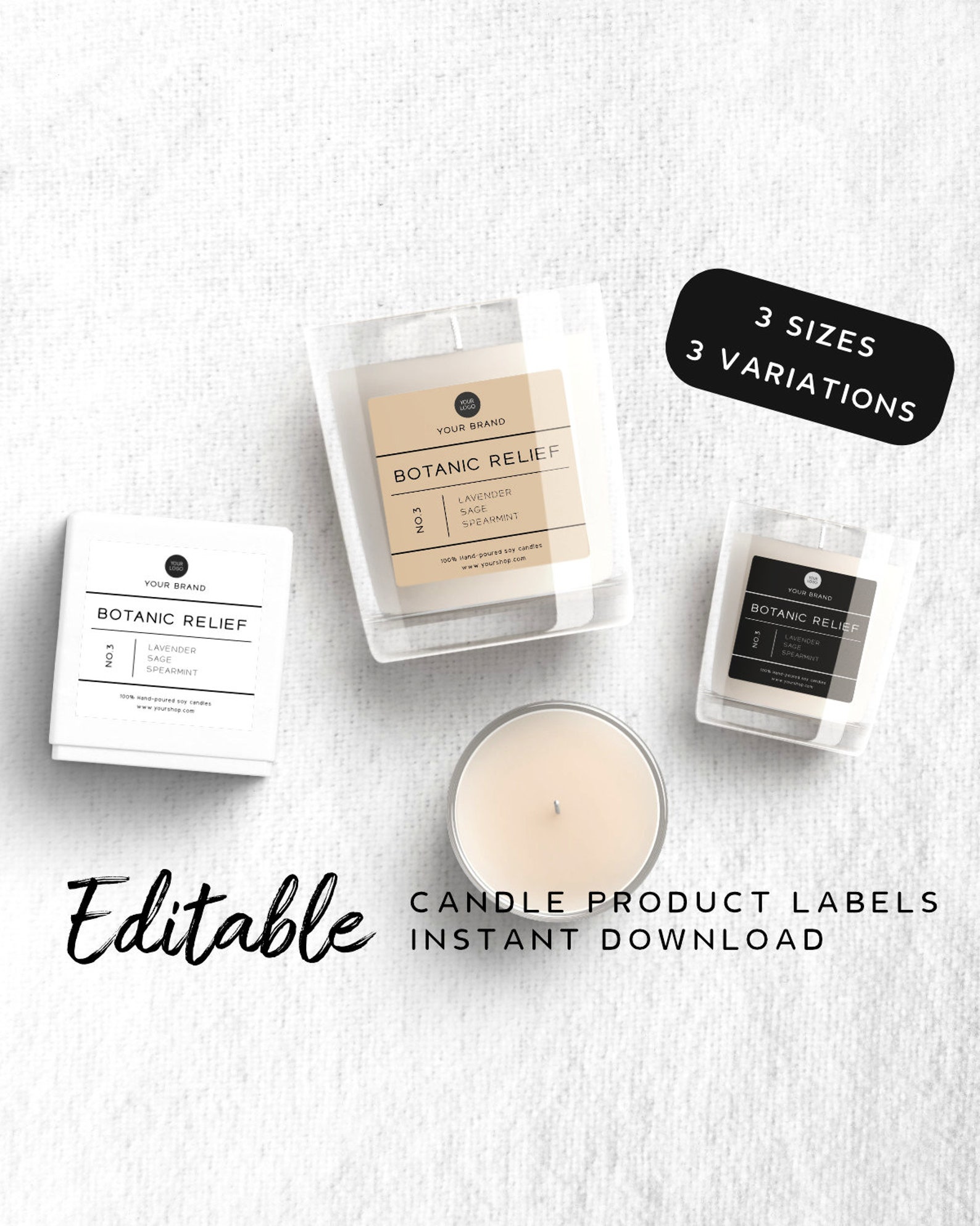 Printable Candle Label Template With Logo Printable Label | Etsy