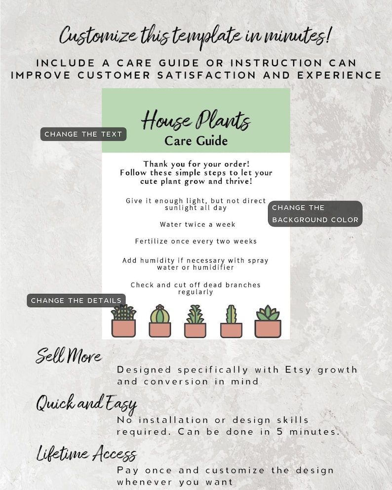Printable House Plant Care Guide Indoor Plant Care Etsy