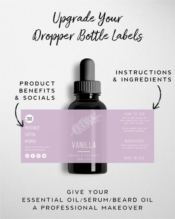 54 Shiplap Essential Oil Labels - Weatherproof Poly Round Stickers For Bottles