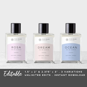 Beauty Product Label Template - Spray Bottle Label, Template DIY Label, Perfume Label, Mist Spray Label, Modern Label Design, Shop Branding