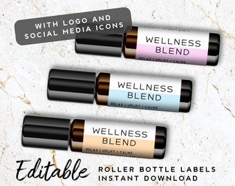Cosmetic Product Label Template - Digital Download, Beauty Product Label, Essential Oil Label Printable, Aromatherapy, Doterra, Young Living