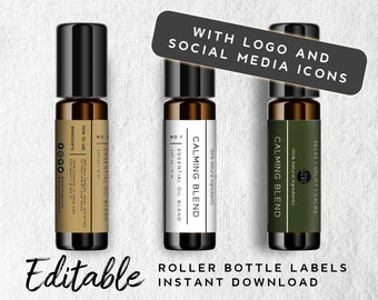 Minimalist Essential Oil Label - Young Living, Custom Product Label Design, Boston Bottle Label, Beauty Product Label DIY, Square Label 2x2
