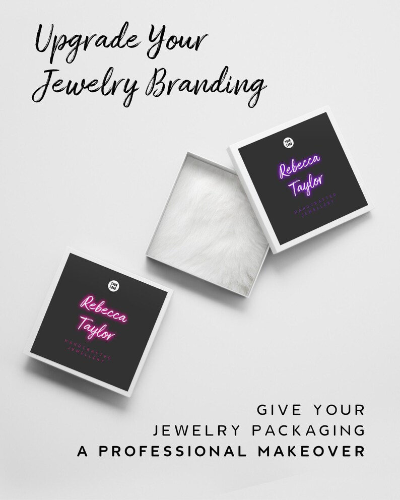 Jewelry Box Label Template - Product Packaging Label, Instant Download ...