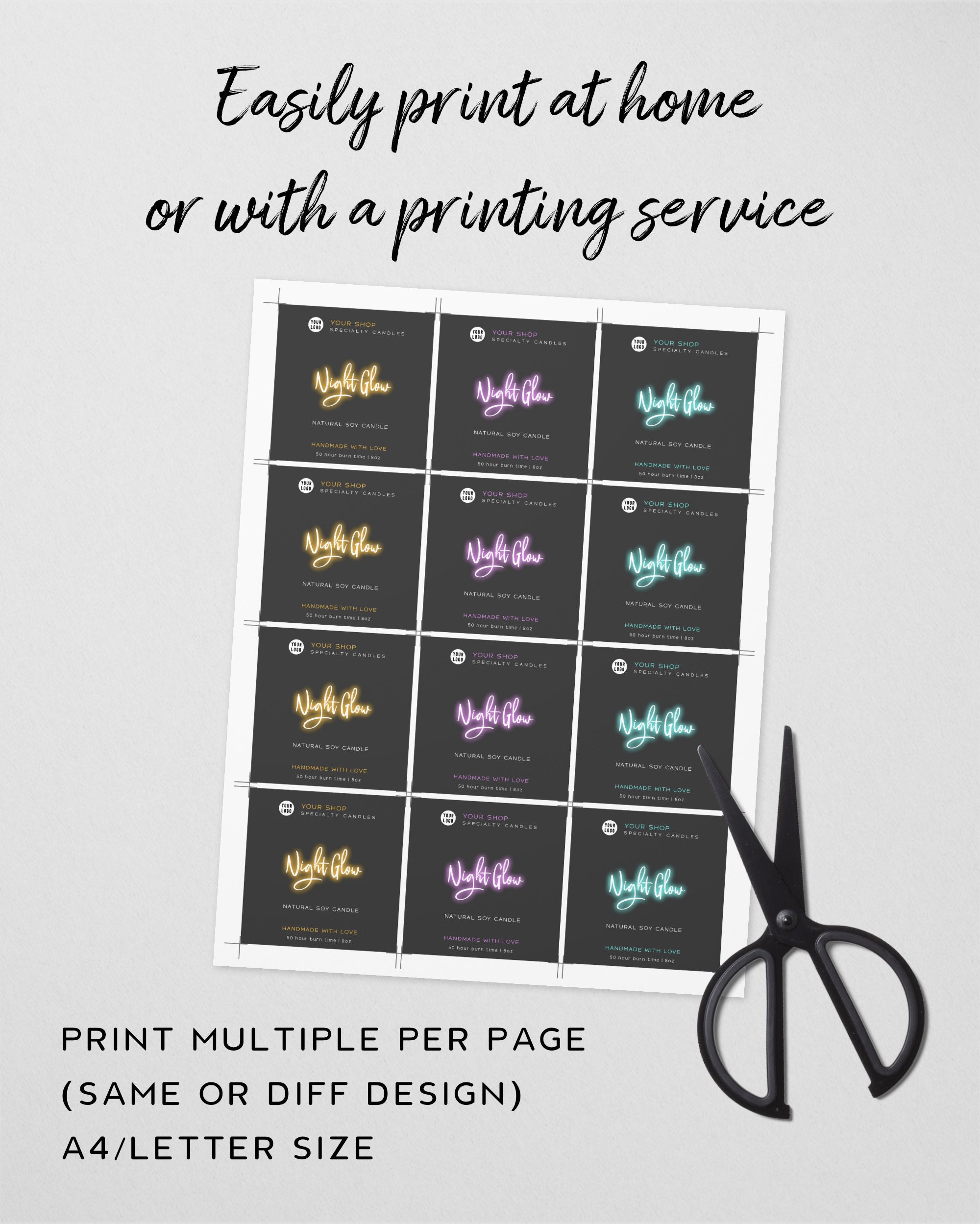 Luxury Candle Label Design Personalized Candle Label Create Etsy