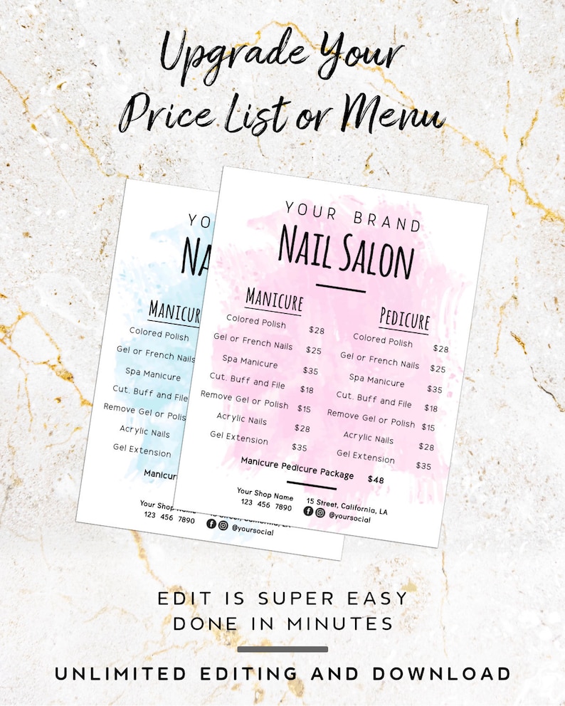 DIY Price List Template Nails Price List Nails Editable Etsy DIY Price List Template Nails Price List Nails Editable Etsy