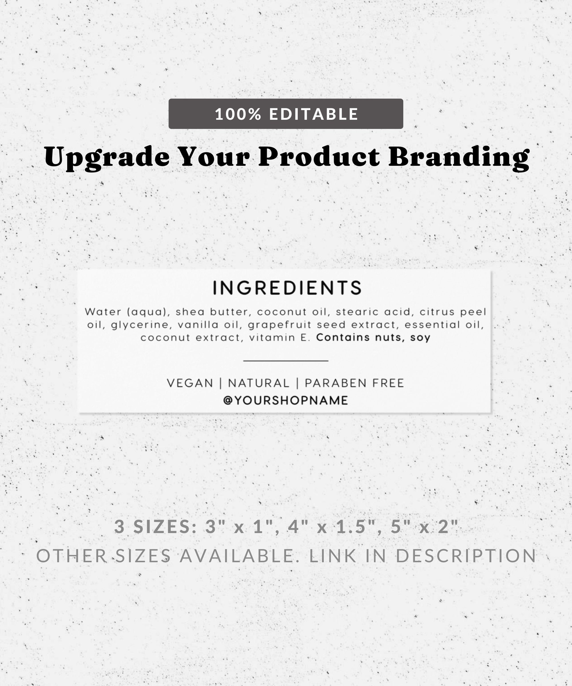 Minimalist Ingredient Label Template Editable Packaging - Etsy