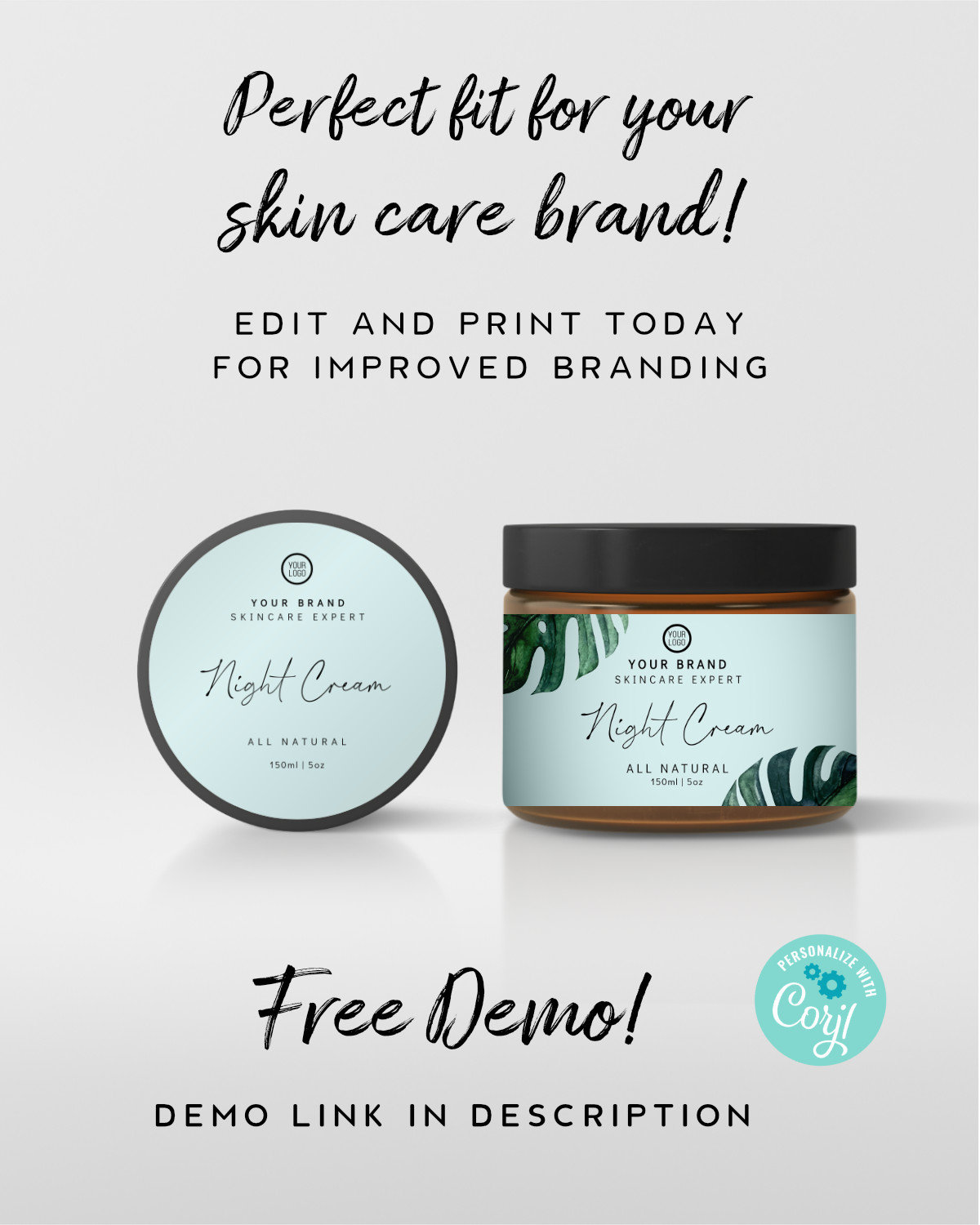 Monstera Body Product Label - Jar Label Sticker, Label Design Download ...