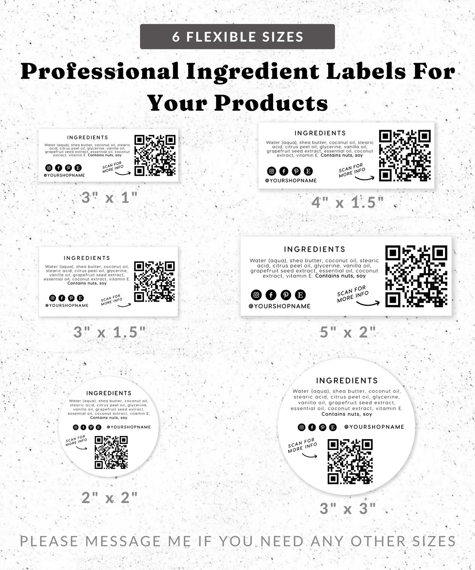 Ingredient Label Template With QR Code - Custom Product Packaging ...