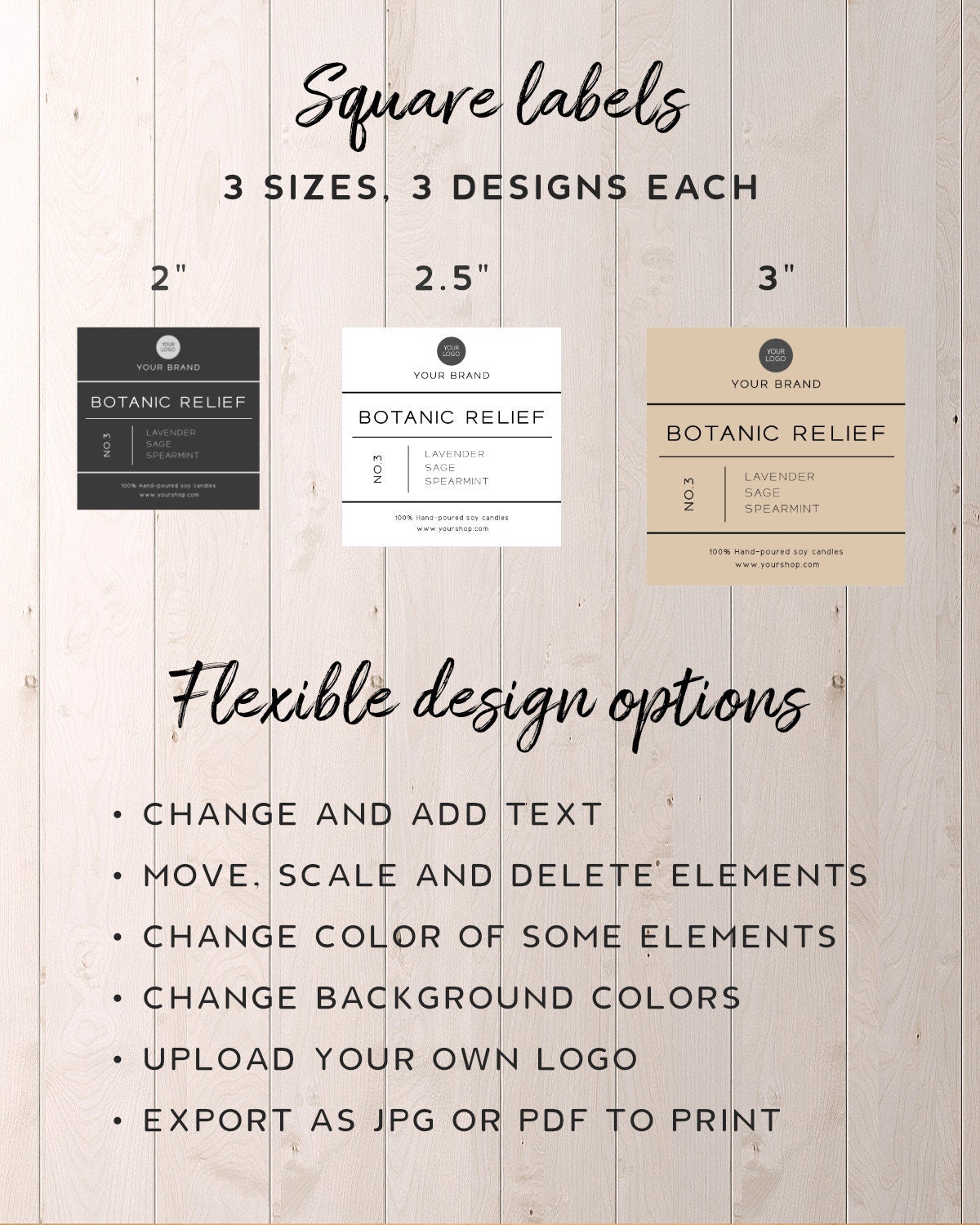 Printable Candle Label Template With Logo Printable Label | Etsy