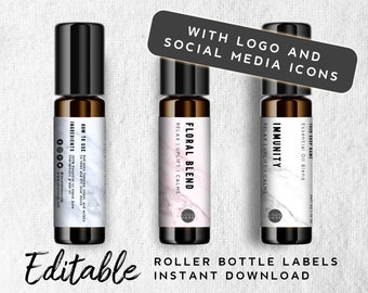 DIY Label Template for Bottles - Essential Oil Label Printable, DIY Product Label, 10ml Roller Bottle Label, Custom Label, Young Living