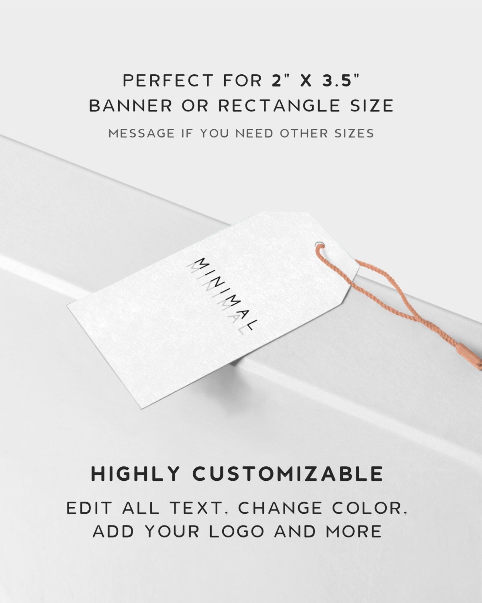 Printable Hang Tag Template Minimalist Tag Design DIY Etsy