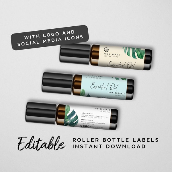 10ml Roller Bottle Label Template Etsy