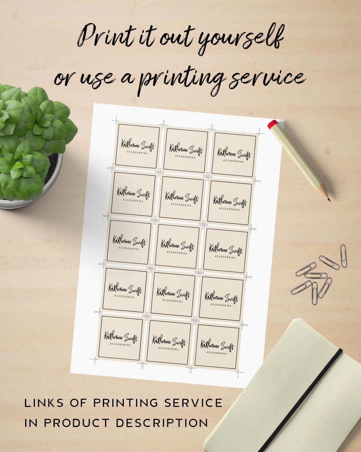 Printable Hang Tag Template Signature Tag for Handmade Etsy