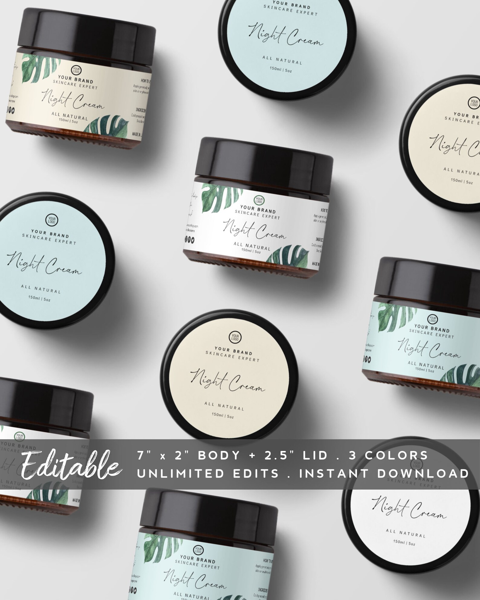 Monstera Body Product Label - Jar Label Sticker, Label Design Download ...