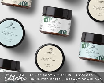 Monstera Body Product Label - Jar Label Sticker, Label Design Download, Label Design Template, Hair Product Label, Tropical Product Branding