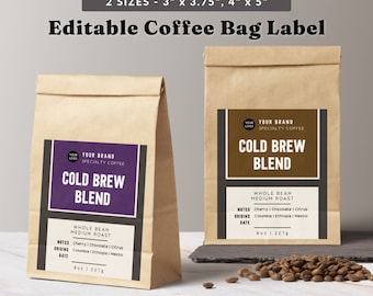Modern Label Printable - Food Label Template, Digital Download, Coffee Bag Label Design, Custom Product Packaging Design, Product Branding