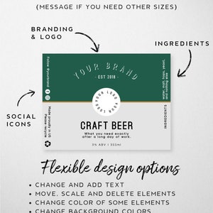 Editable Beer Bottle Label Template - Beer Label Custom, Home Brew ...