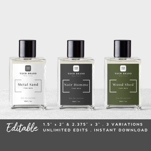 Custom Perfume Label - Custom Product Label Packaging, Editable Cologne Label, Perfume Spray Label, Spray Bottle Label, Digital Printables