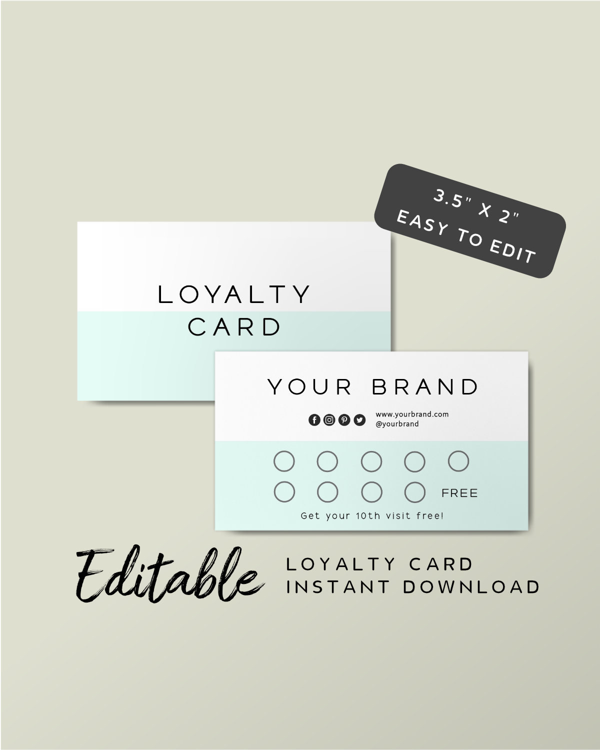 Custom Loyalty Card Template Business Rewards Card, DIY Stamp Card, Business Printables, Social Media Cards, Simple Loyalty Card Design - Etsy custom-loyalty-card-template-business-rewards-card-diy-stamp-card-business-printables-social-media-cards-simple-loyalty-card-design-etsy
