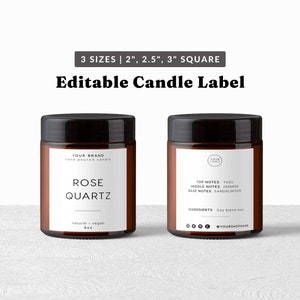 Modern Candle Label Template - Editable Candle Label Design, Customizable Candle Tin Label Template, DIY Candle Sticker