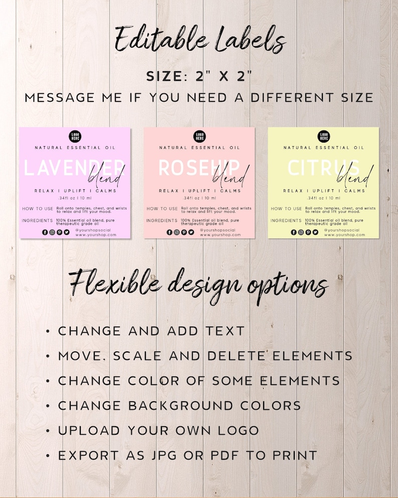 Printable Roll on Label Template Custom Product Label - Etsy