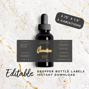 Neon Light Product Label Template Printable - Neon Light Label Design, 2oz Bottle Label, Flat 4oz Jar Label Template, Black Label Bottle