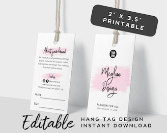 LABELS & TAGS VOL.3/ファション・ラベル＆タグ デザイン 作品 Printable Product Tag Template - Watercolor Tag Design