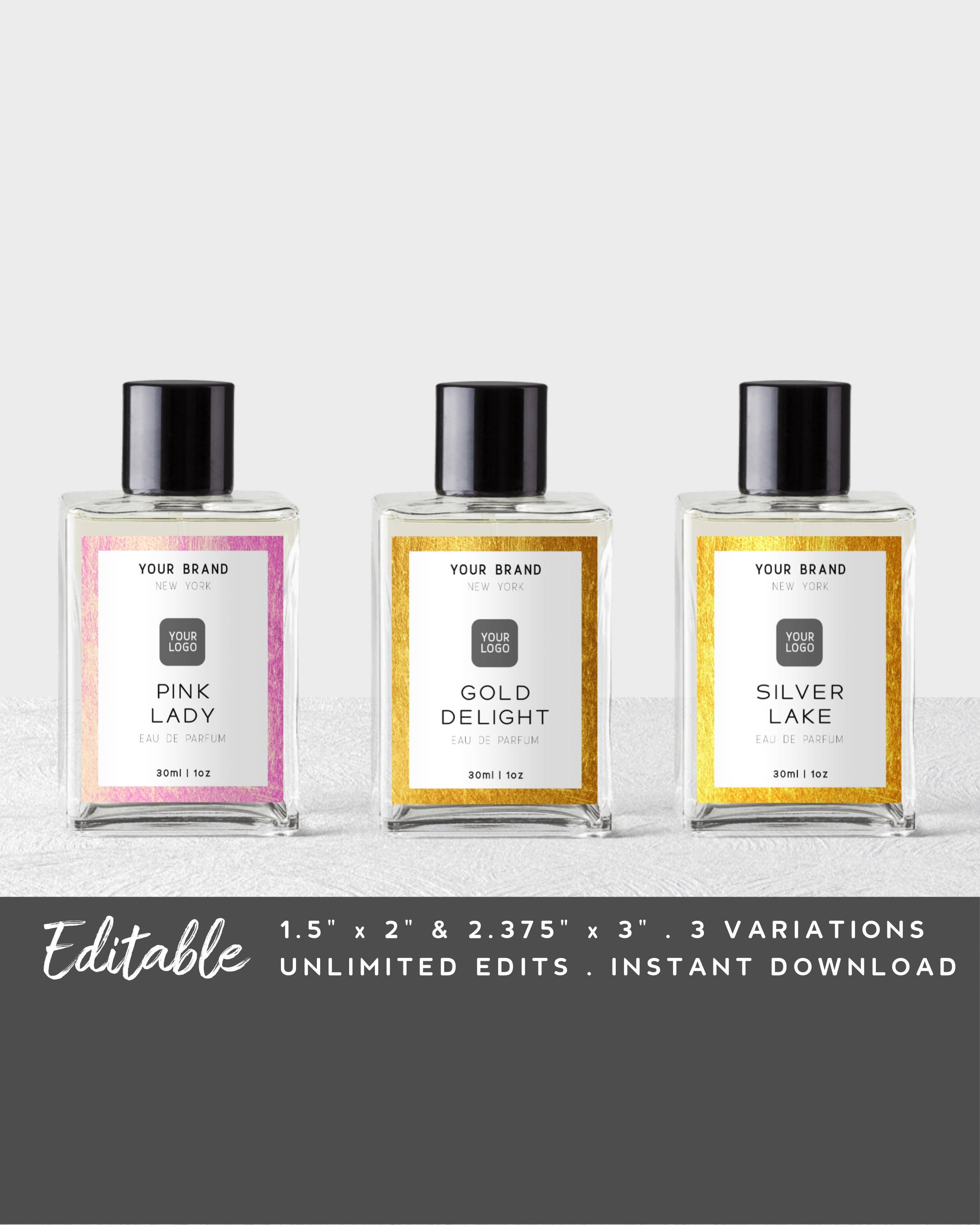 Free and customizable perfume templates