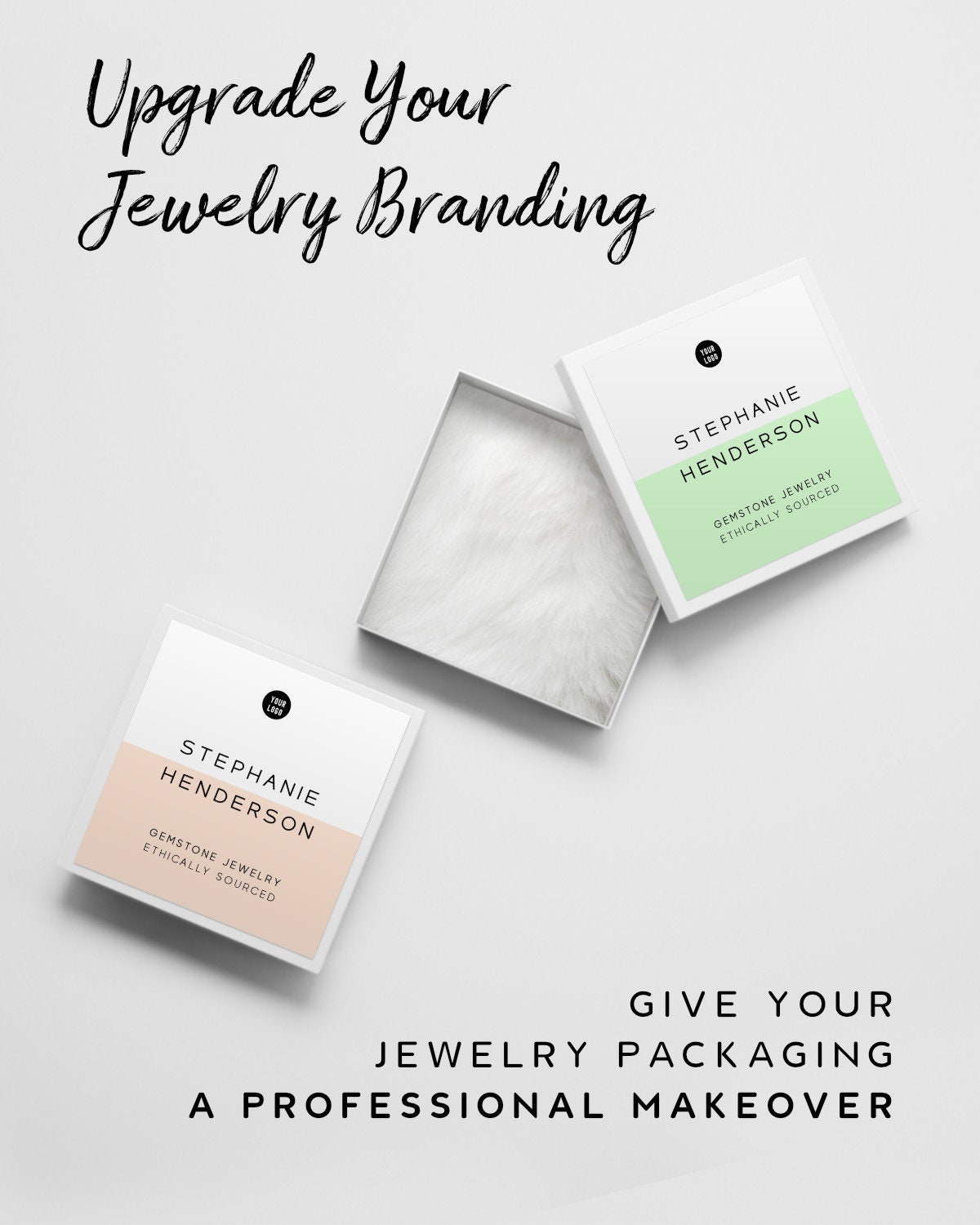 Jewelry Box Label Design - Product Packaging Label Template, Modern ...