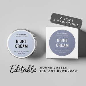 Blue Round Label Template Download - Instant Download, Round Lid Sticker, Packaging Sticker Round, Indigo, Modern Circular Label For Lid