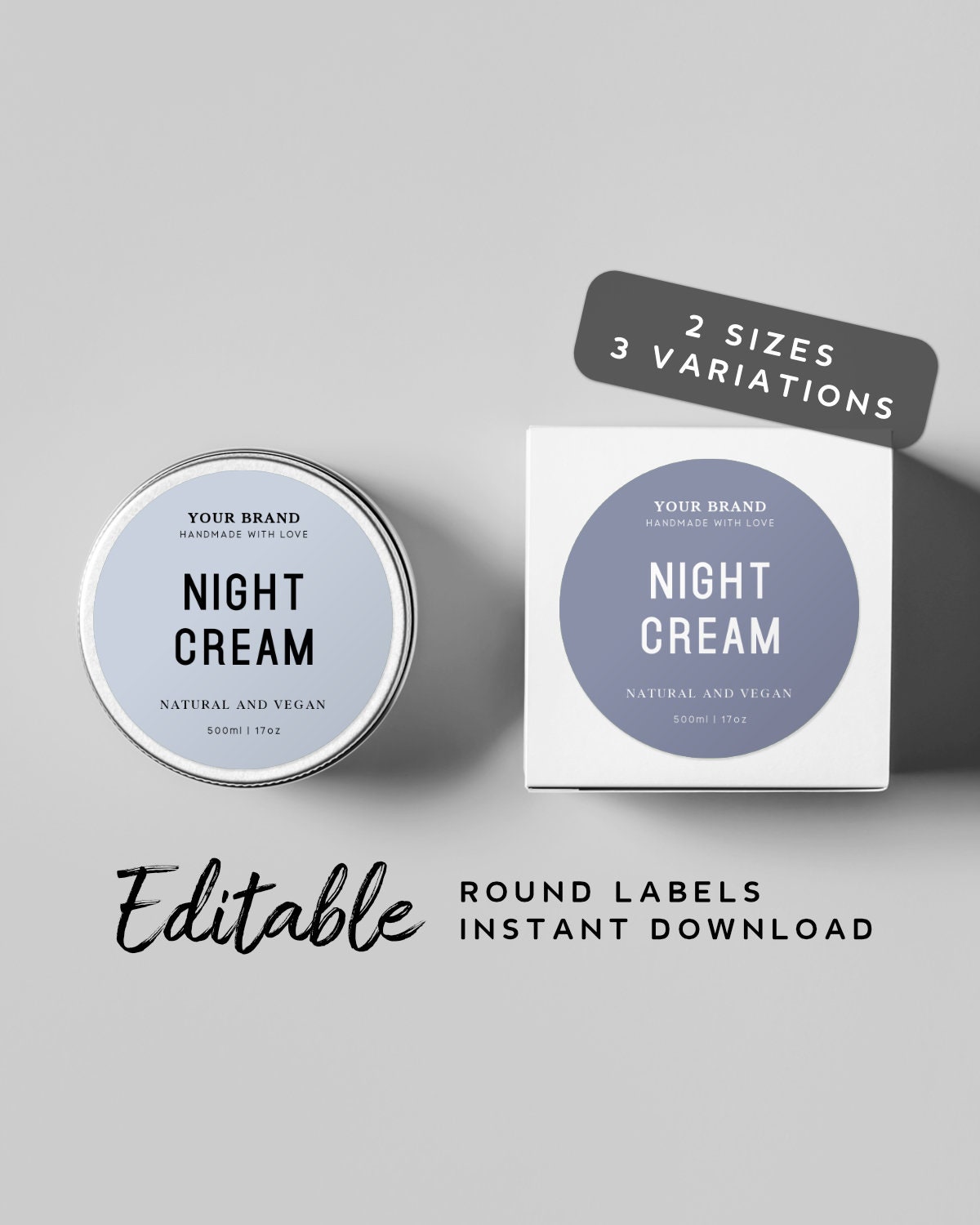 Blue Round Label Template Download Instant Download Round - Etsy Denmark