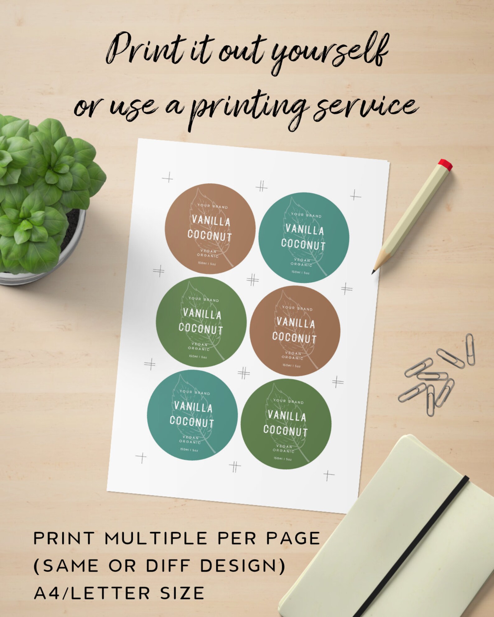 Vibrant Editable Round Label Template - Printable Circle Label Design ...