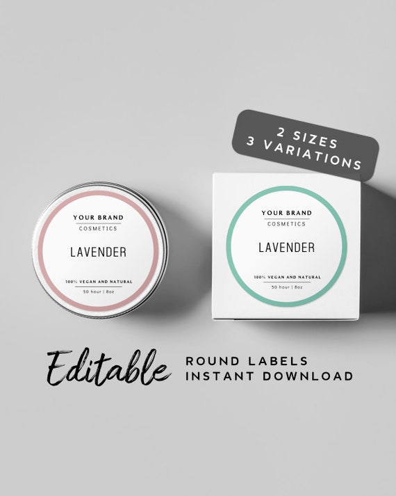 Word Template 2 round label template, Mason jar lid template for
