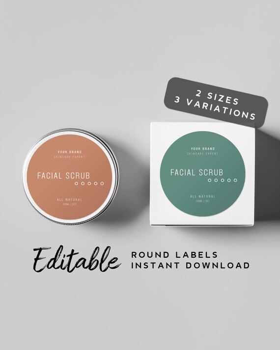 Colorful Circle Label Template Printable Round Label for Jar ...
