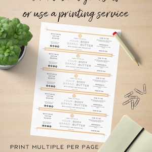 Jar Label Template - Skin Care Product Label Printable, Custom Product ...
