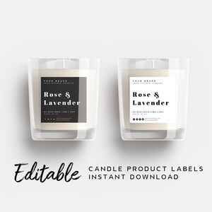 Printable Candle Label Template - Editable Label Printable, Candle ...