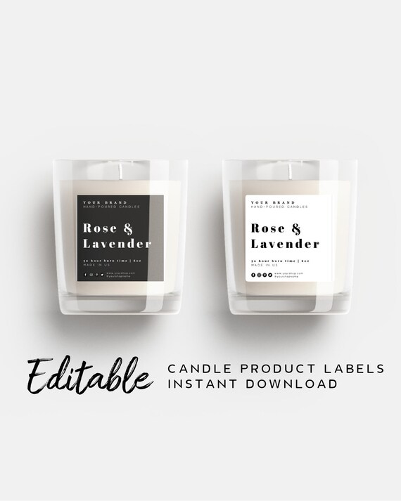 Printable Candle Label Template Editable Label Printable | Etsy