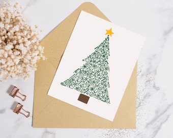 Christmas Tree Illustration Greeting Card