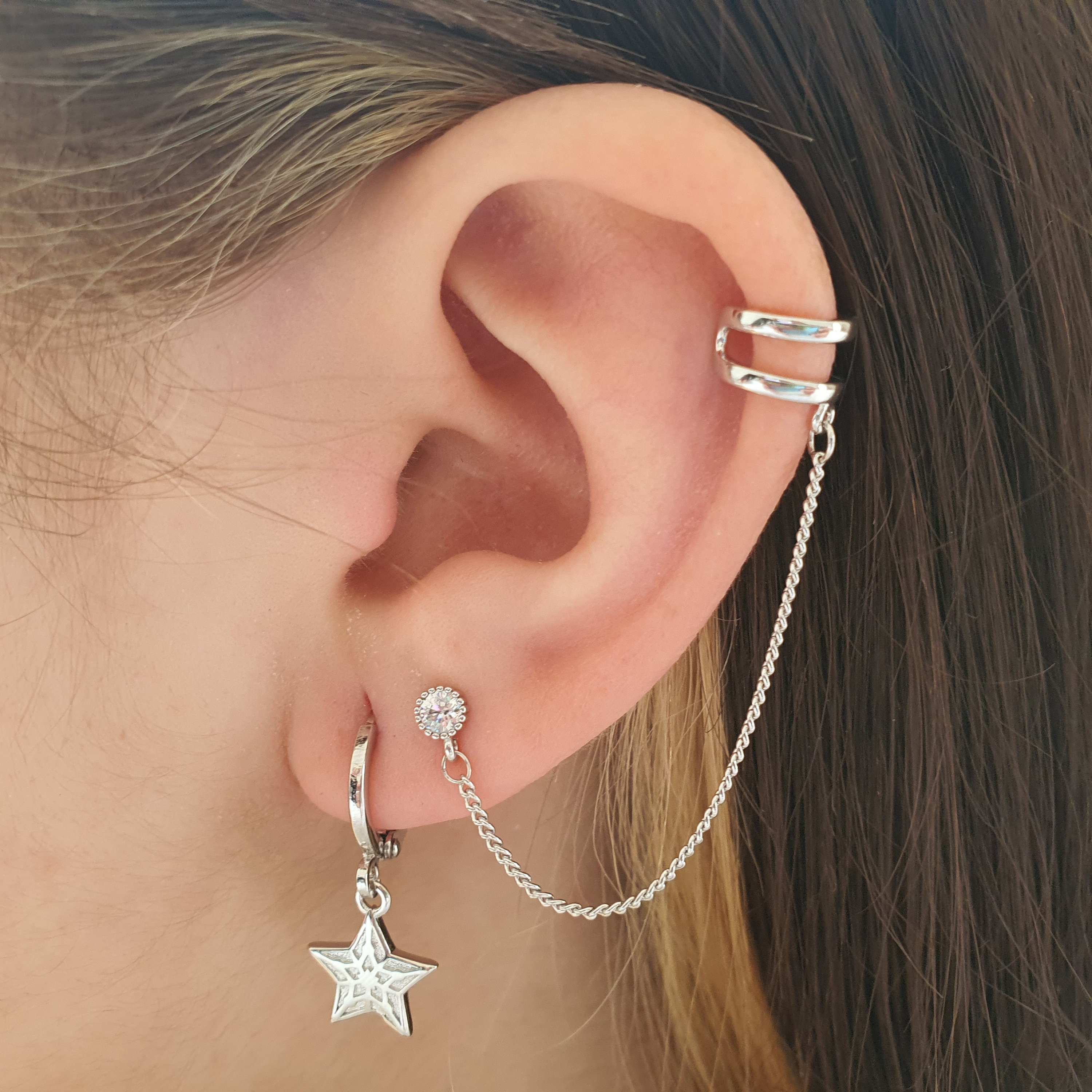 Non pierced ear cuff Minimalist ear cuff Fake piercing Etsy